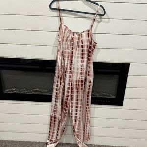 Pink and White Tie-Dye Jumpsuit